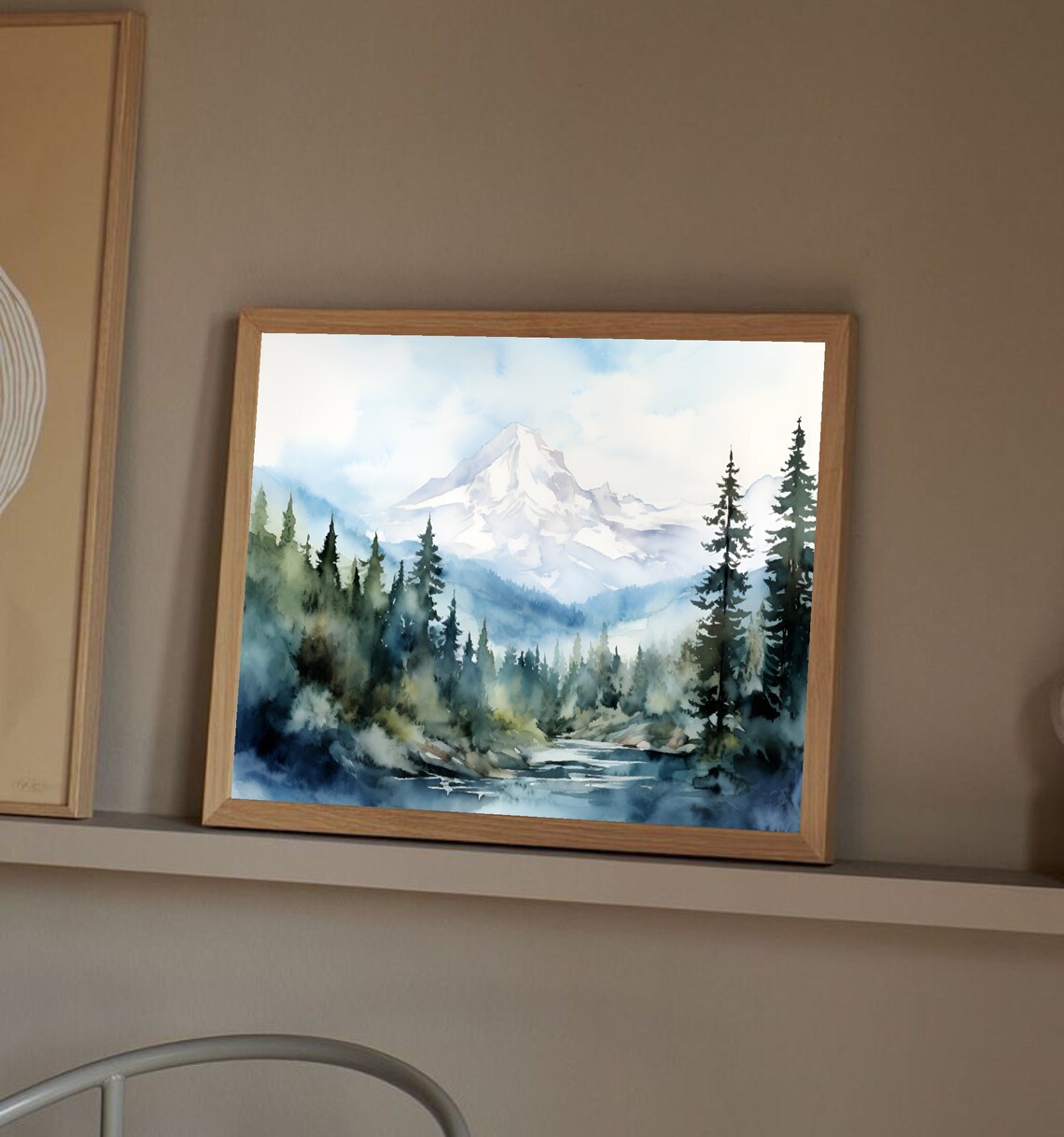 Grandfather Mountain Watercolor Art Print, North Carolina - Image 4