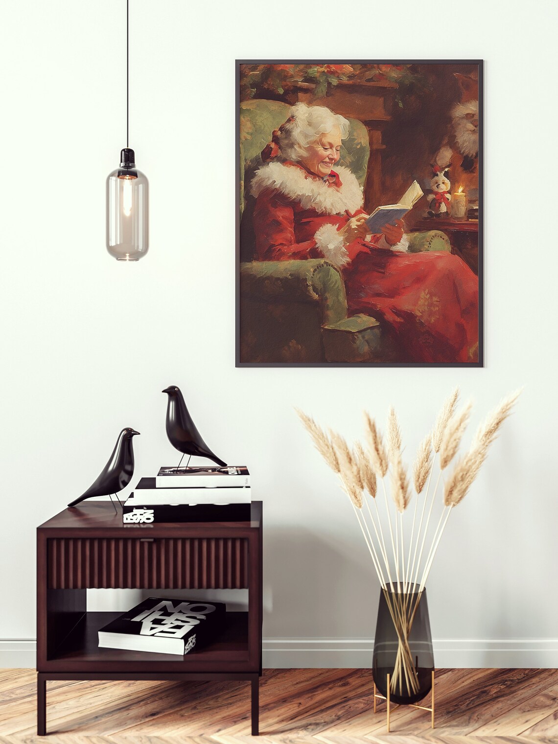 Vintage Style Christmas Print, Mrs Claus Art - Image 2