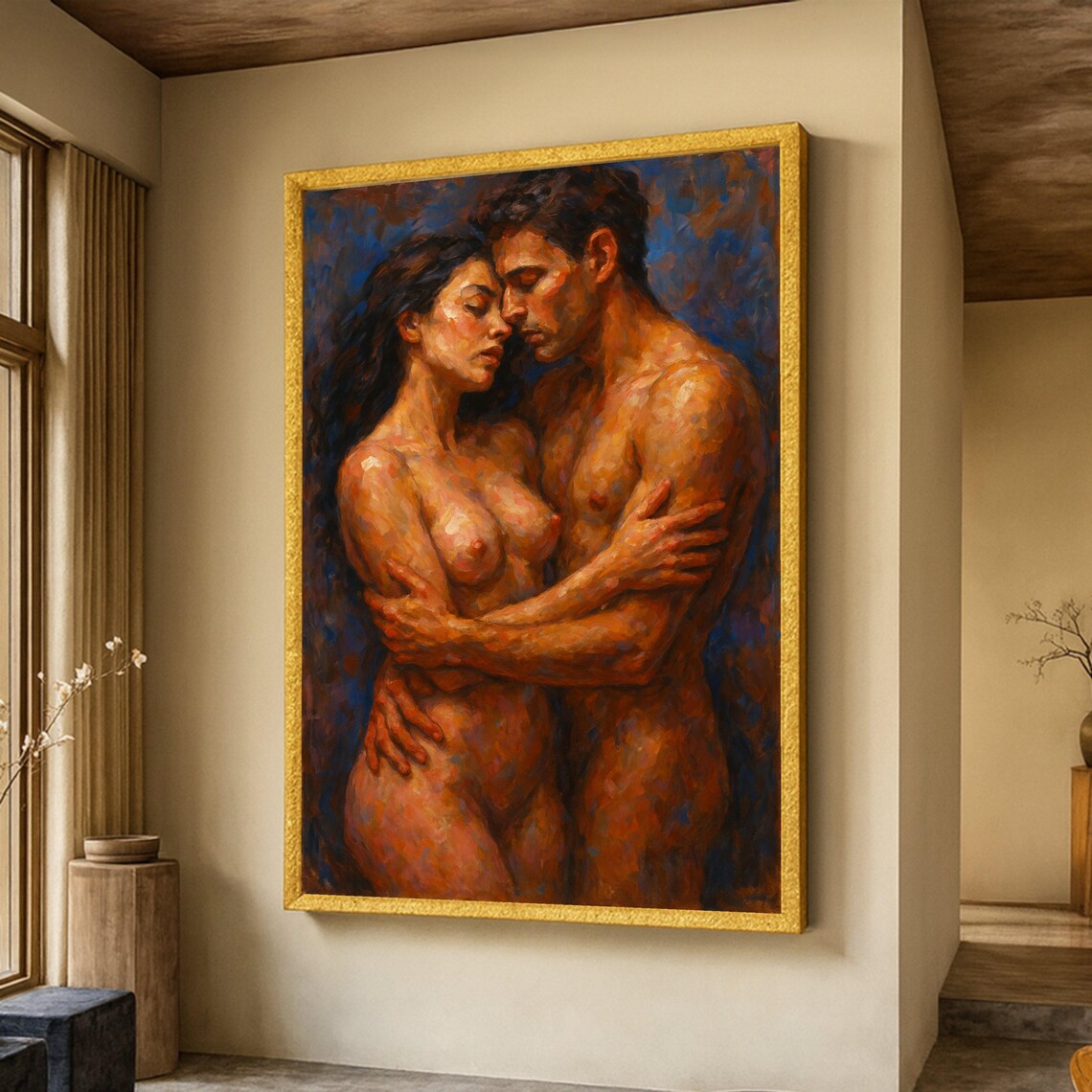 Intimate Embrace Nude Art, Romantic Couple