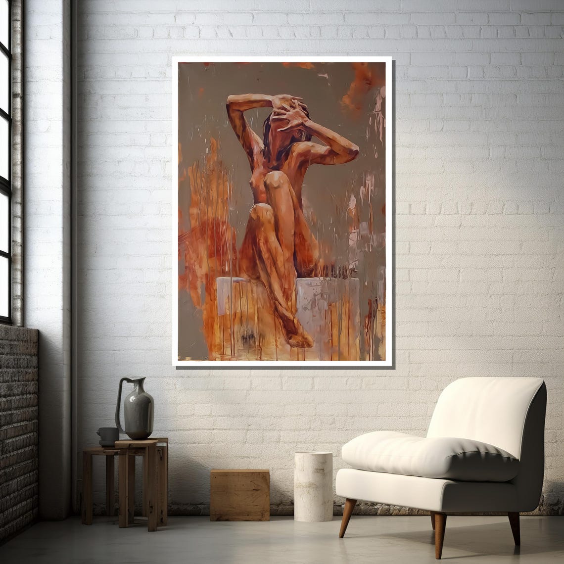 Emotional Nude Figure Art, Modern Abstract Wall Art Print - Image 2