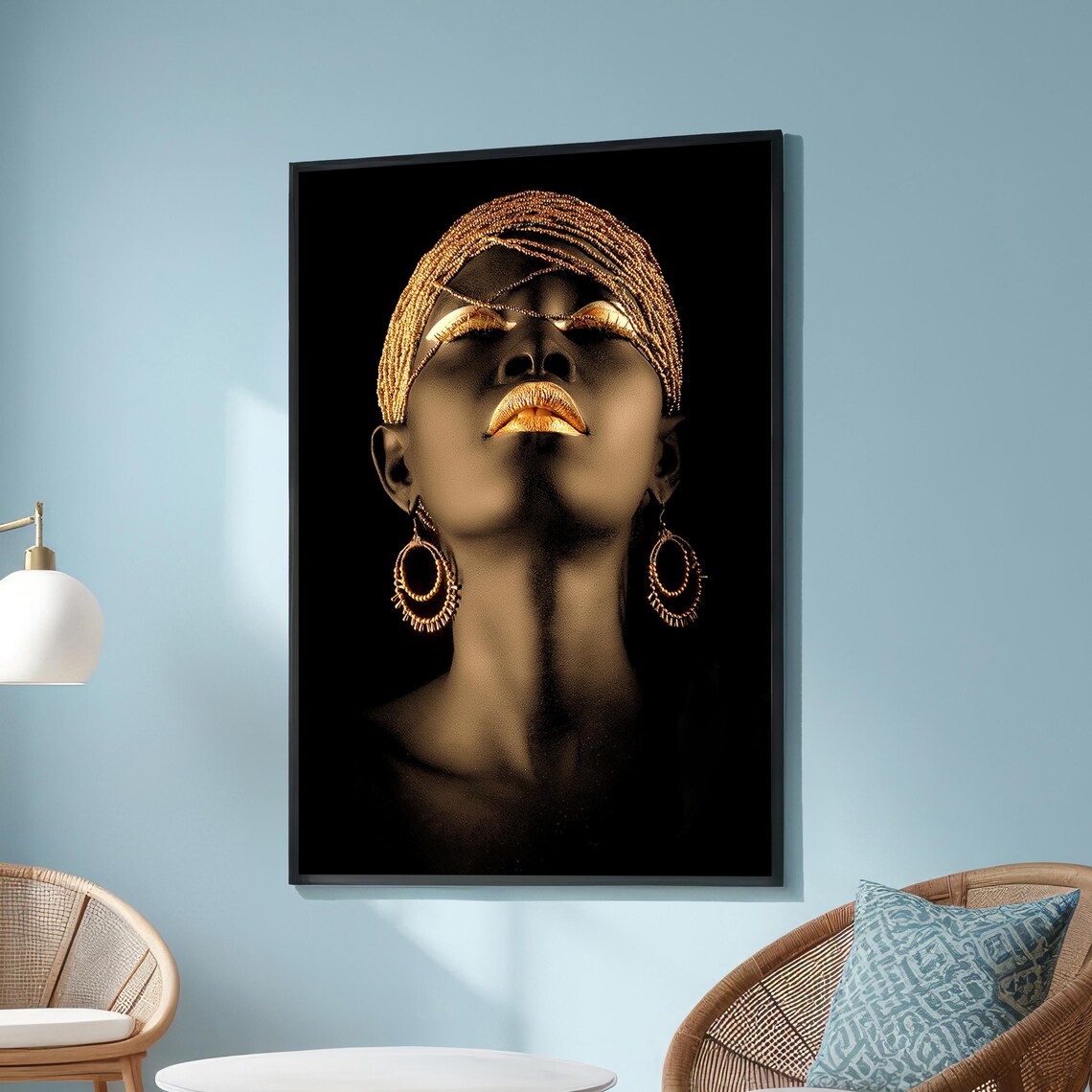 Golden Goddess African Woman Art Print