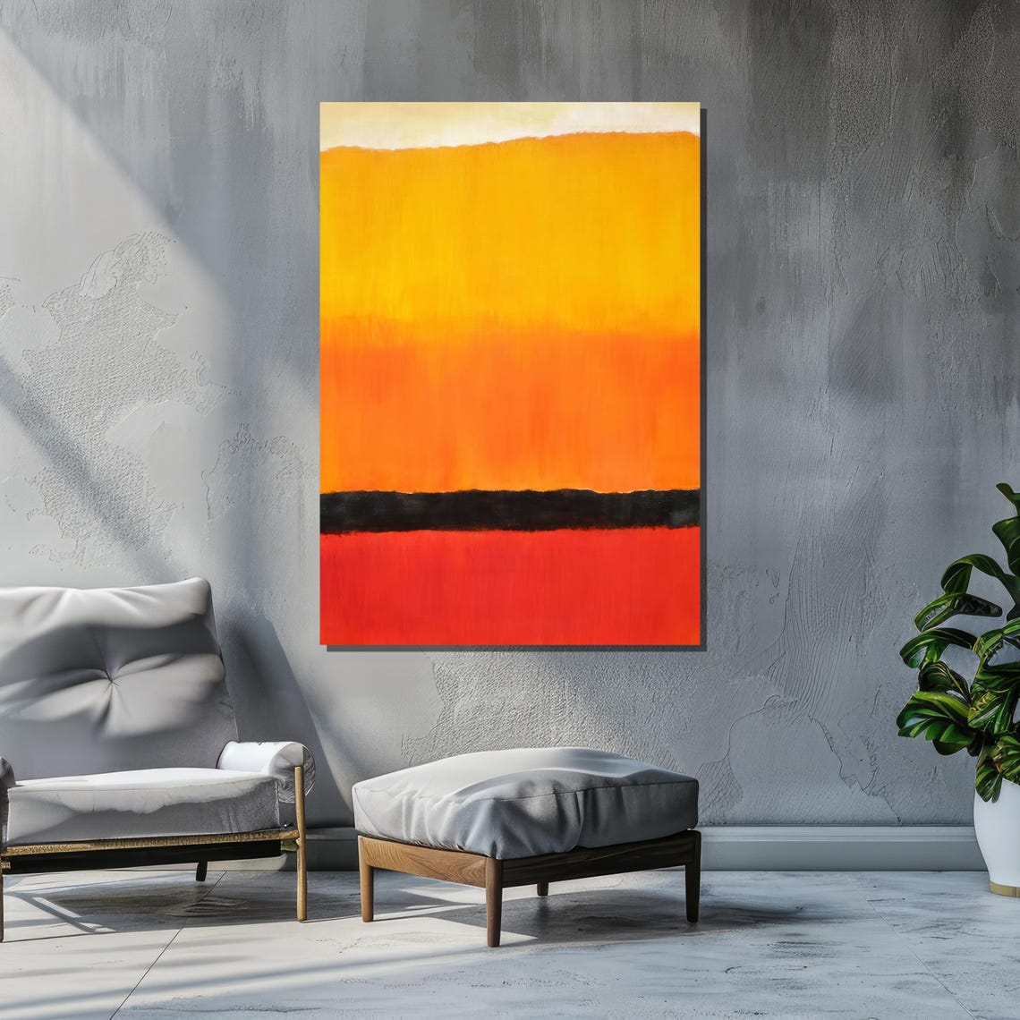 Mark Rothko Yellow Orange And Red, Abstract Art Print - Image 2