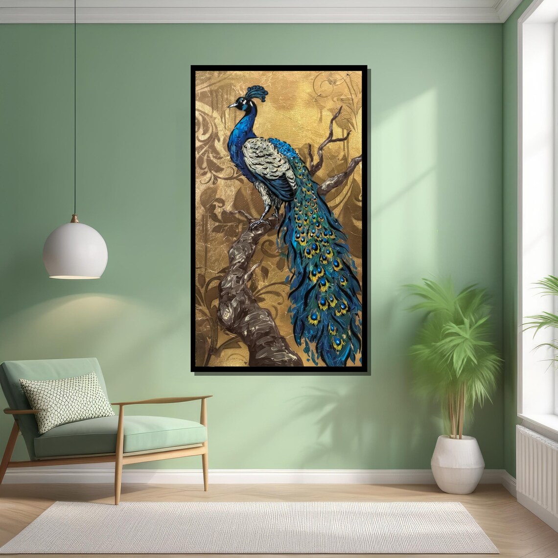 Majestic Peacock, Elegant Realism Decorative Art - Image 6