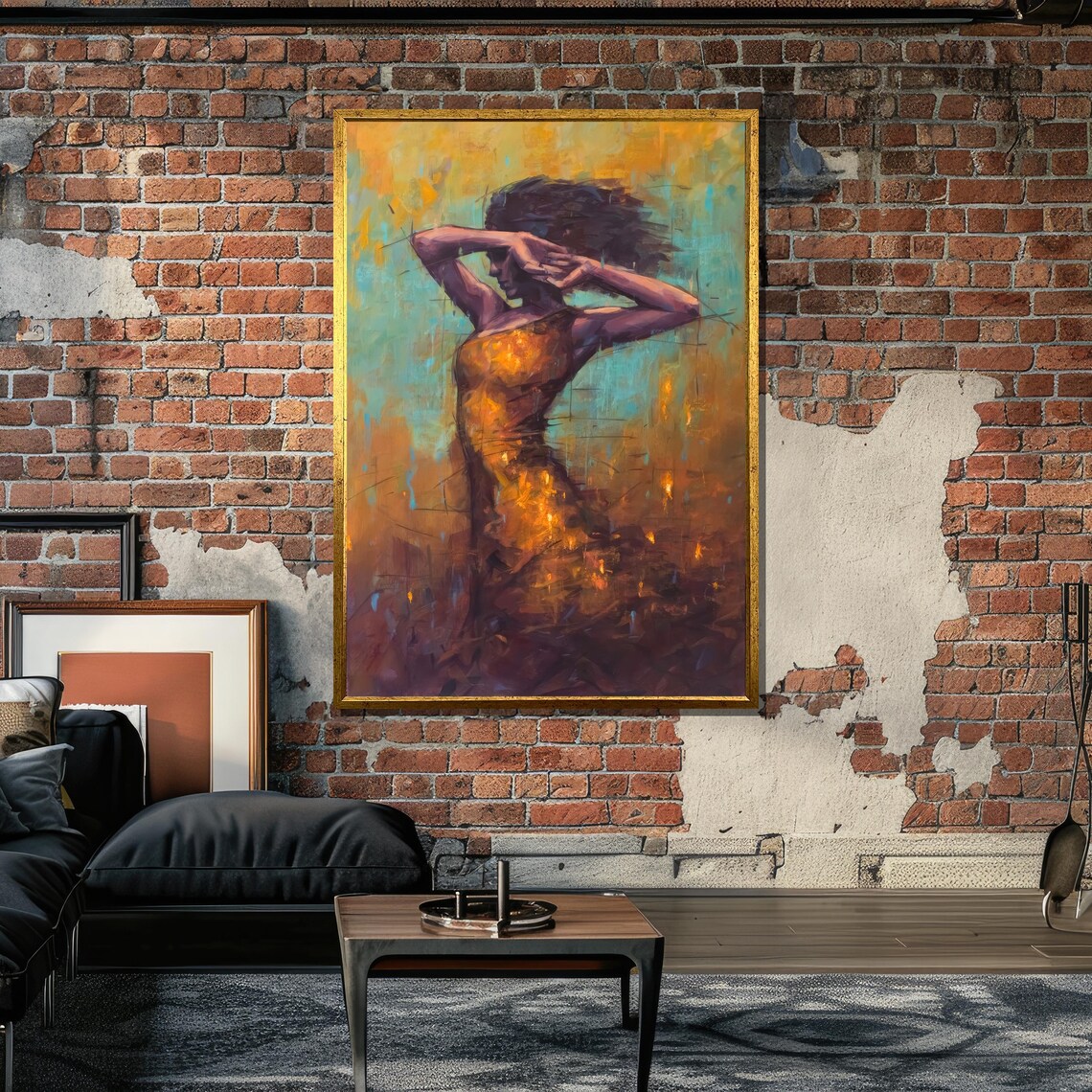 Fiery Woman Abstract, Bold Modern Movement Art - Image 6