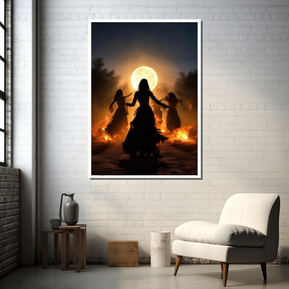 Moonlit Ritual Dance, Mystical Surreal Art Print - Image 4