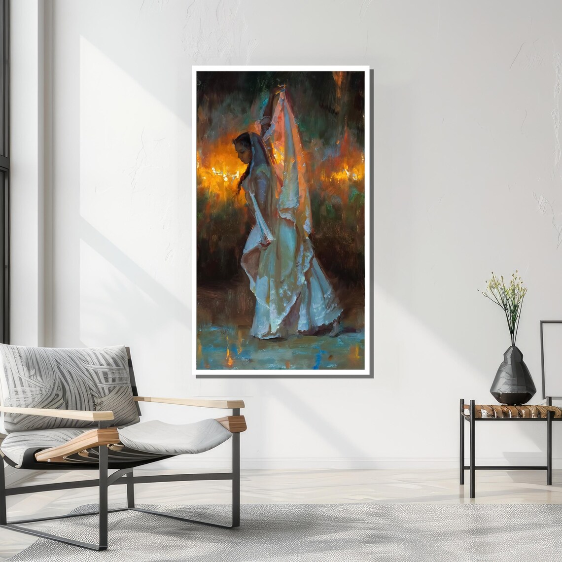 Graceful Woman In White Gown, Ethereal Portrait - Image 3