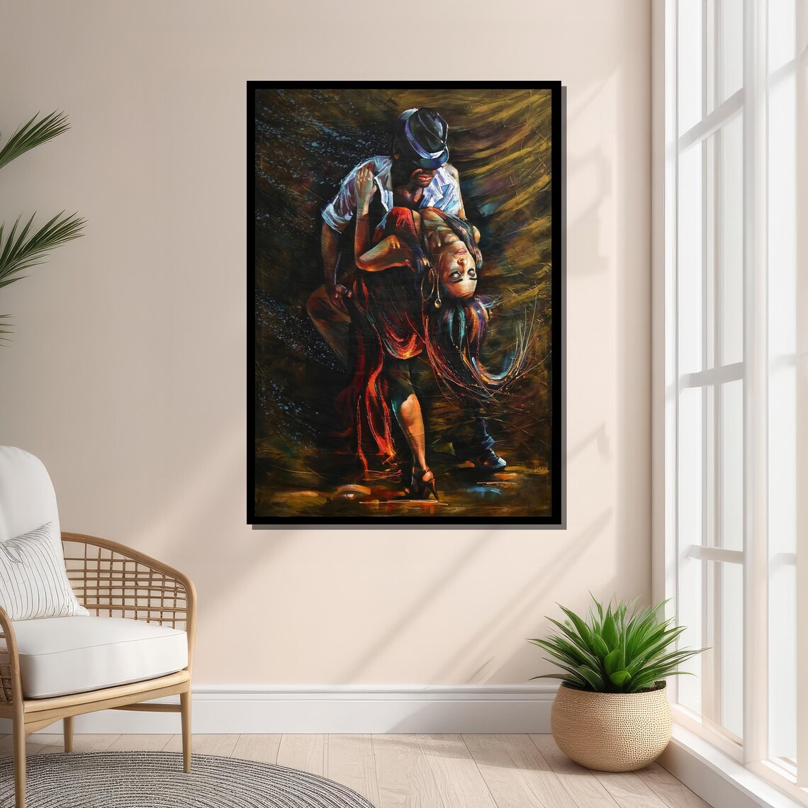Passionate Dance Couple Art Print, Expressionistic Decor - Image 3