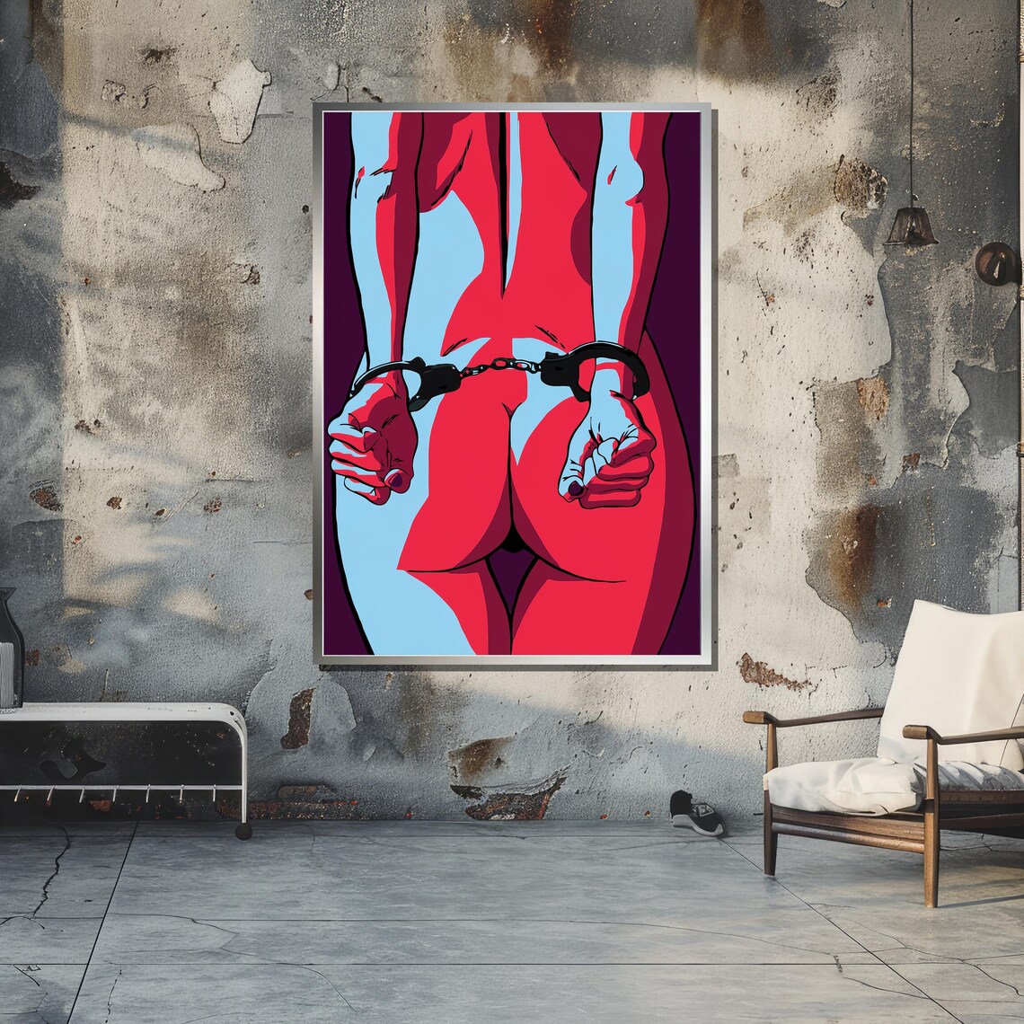 Bold Pop Art Handcuffed Figure - Poster Print - Image 5