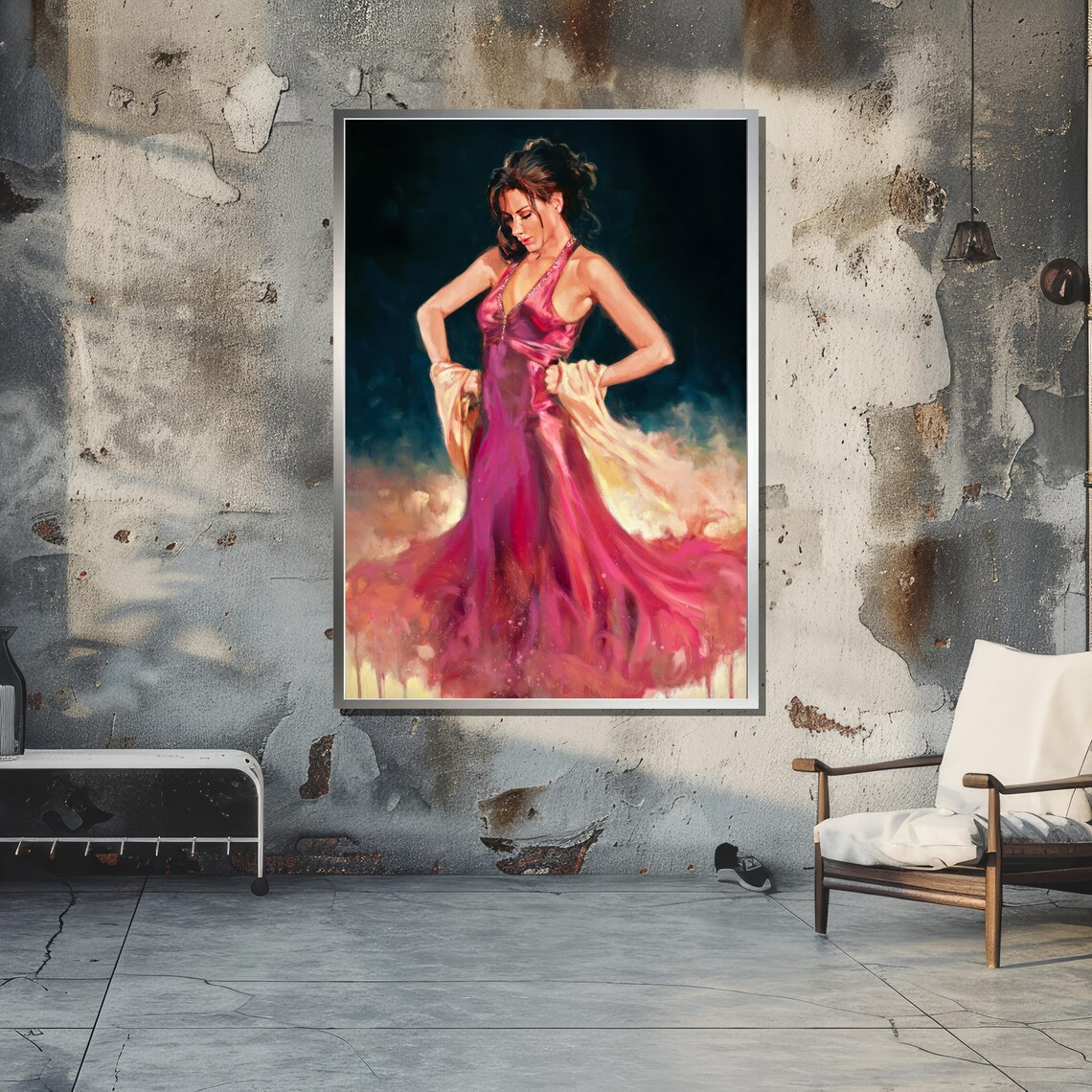 Dancer in Flowing Dress, Expressive Impressionist Art - Image 4