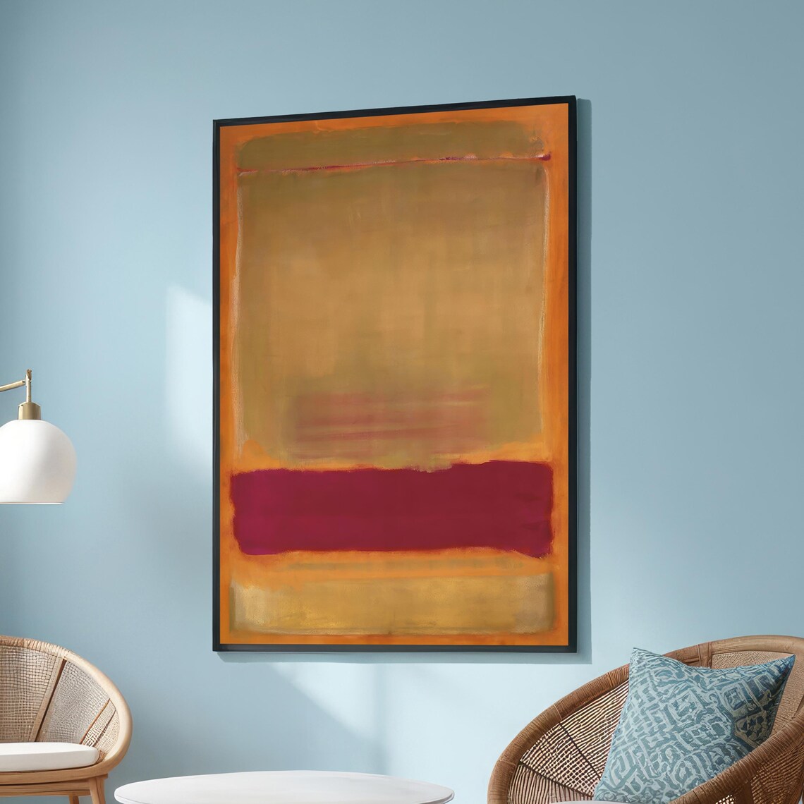 Red Gold Color Field Abstract Art Rothko Style Mid Century Modern Poster