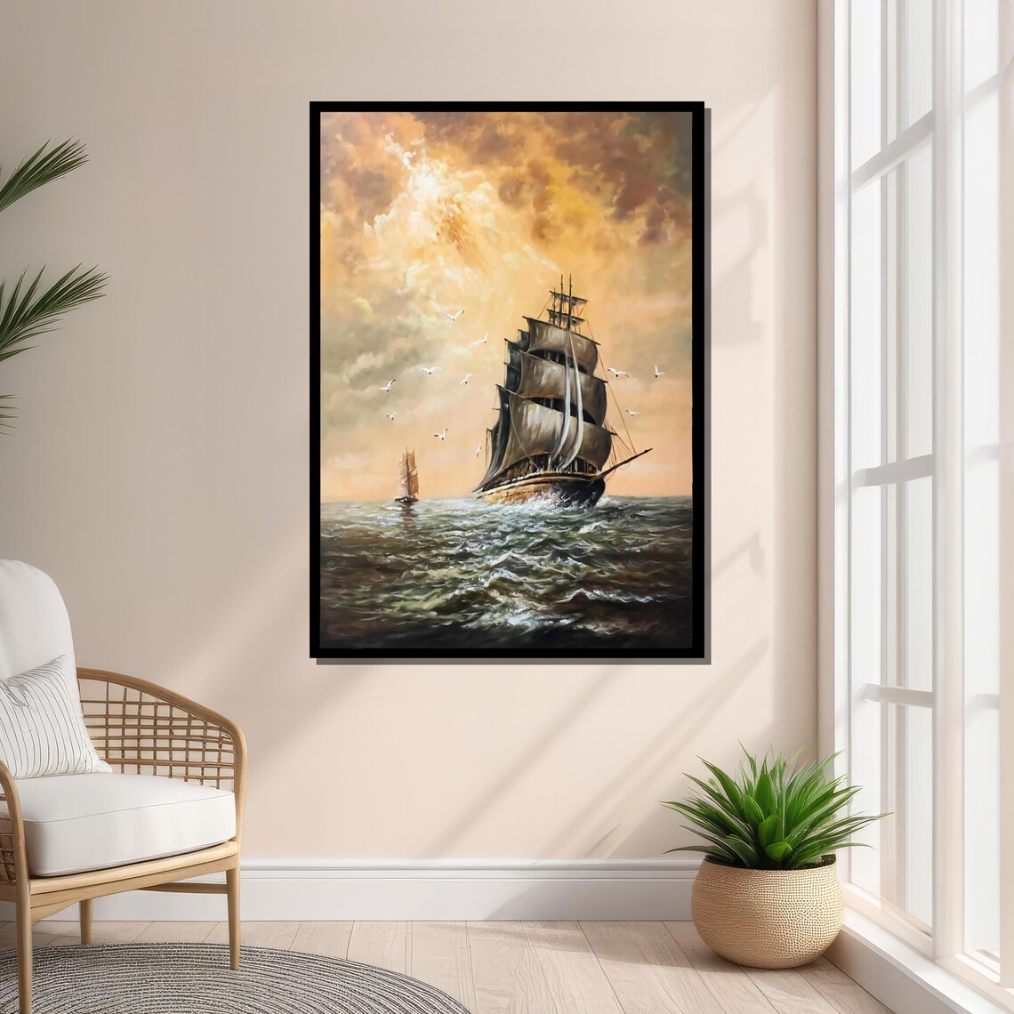 Grand Sailing Ship on Open Sea, Maritime Adventure - Image 4