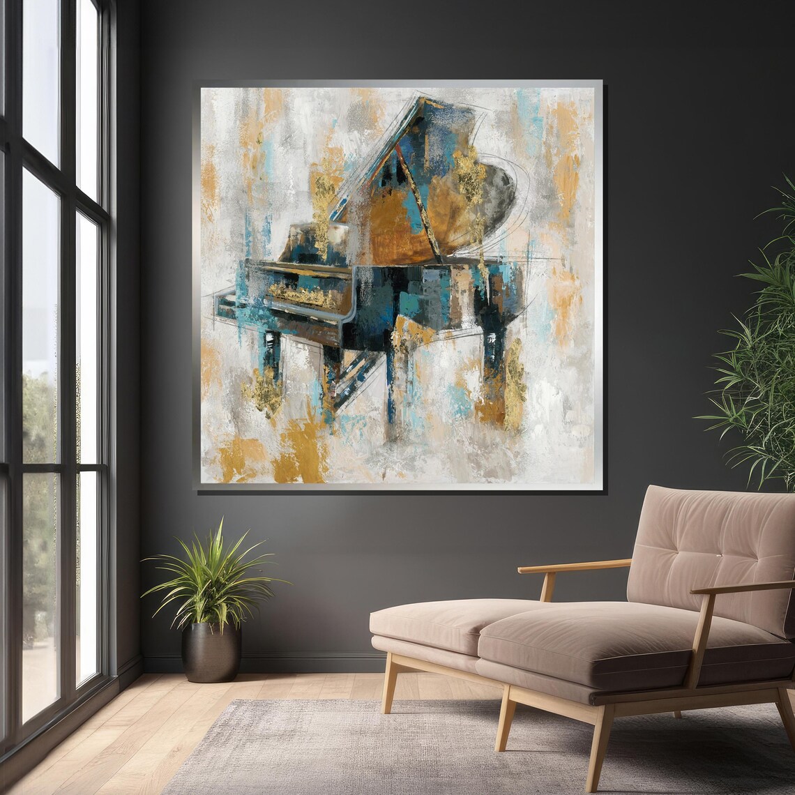 Abstract Grand Piano Art Print, Musical Wall Decor - Image 5