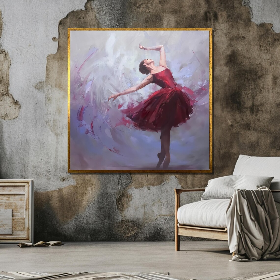 Elegant Ballerina In Red, Graceful Ballet Dance Art - Image 6