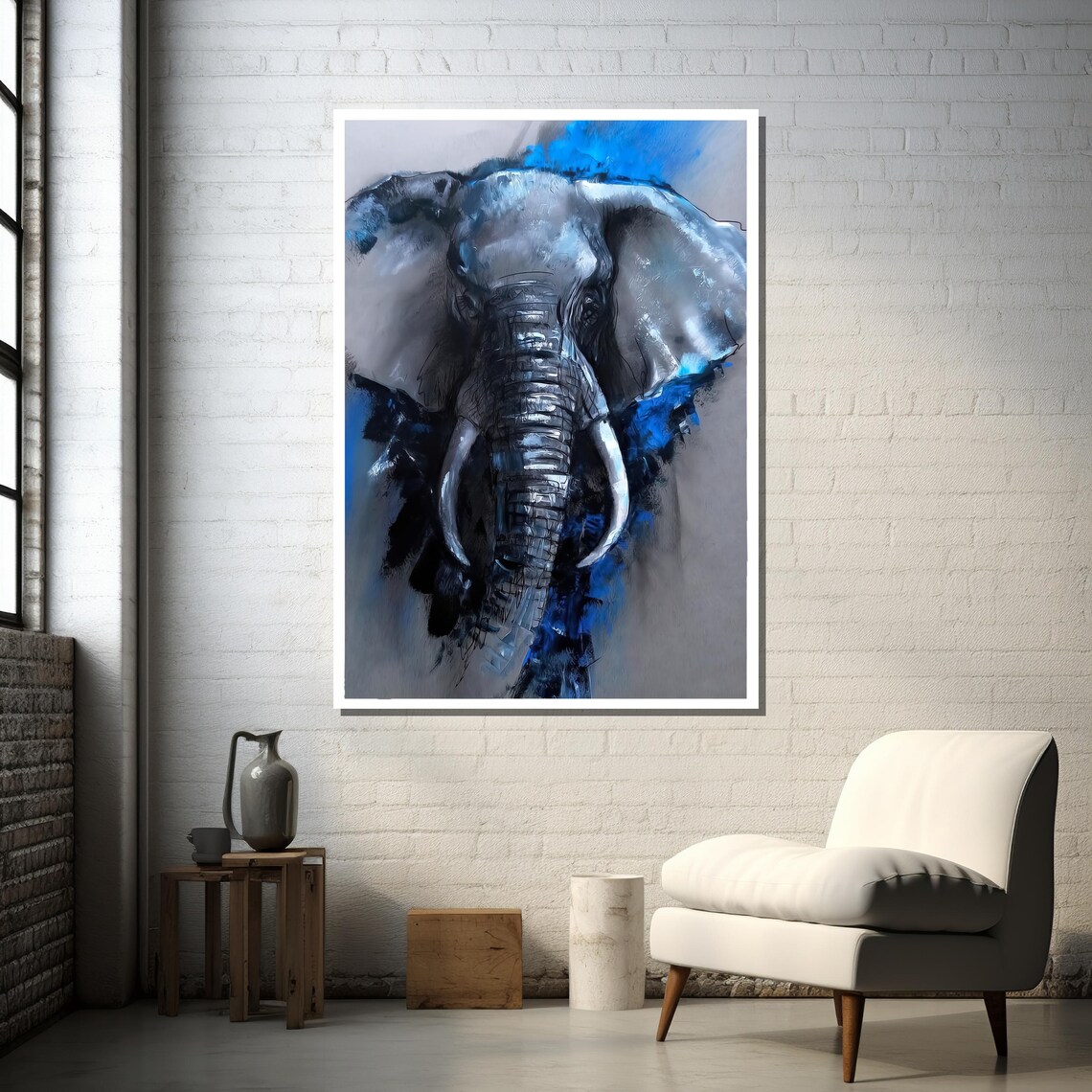 Abstract Elephant, Modern Wildlife Art Print - Image 5