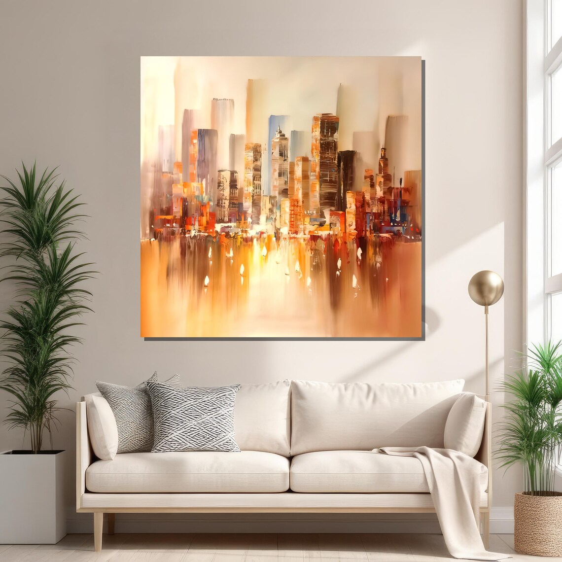 Abstract Cityscape, Contemporary Skyline Wall Art - Image 2