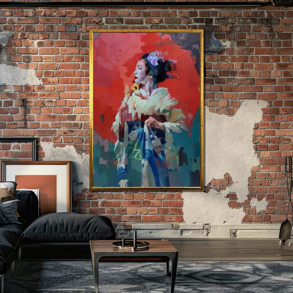 Impressionist Maiko Geisha Painting, Japanese Art - Image 6