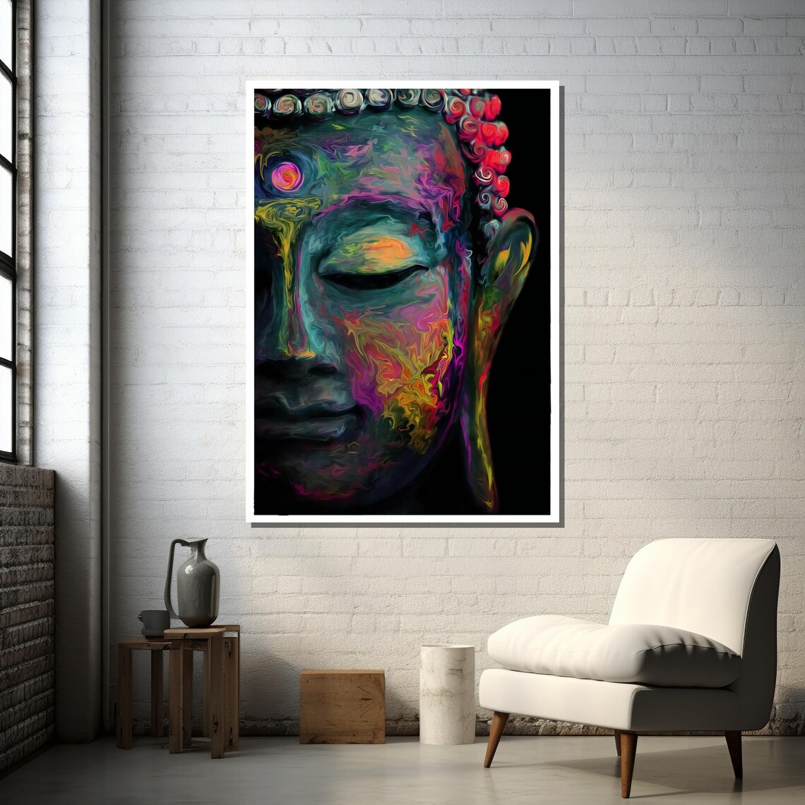 Colorful Buddha Abstract, Spiritual Zen Decor - Image 4