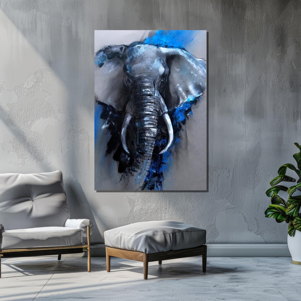 Abstract Elephant, Modern Wildlife Art Print - Image 6