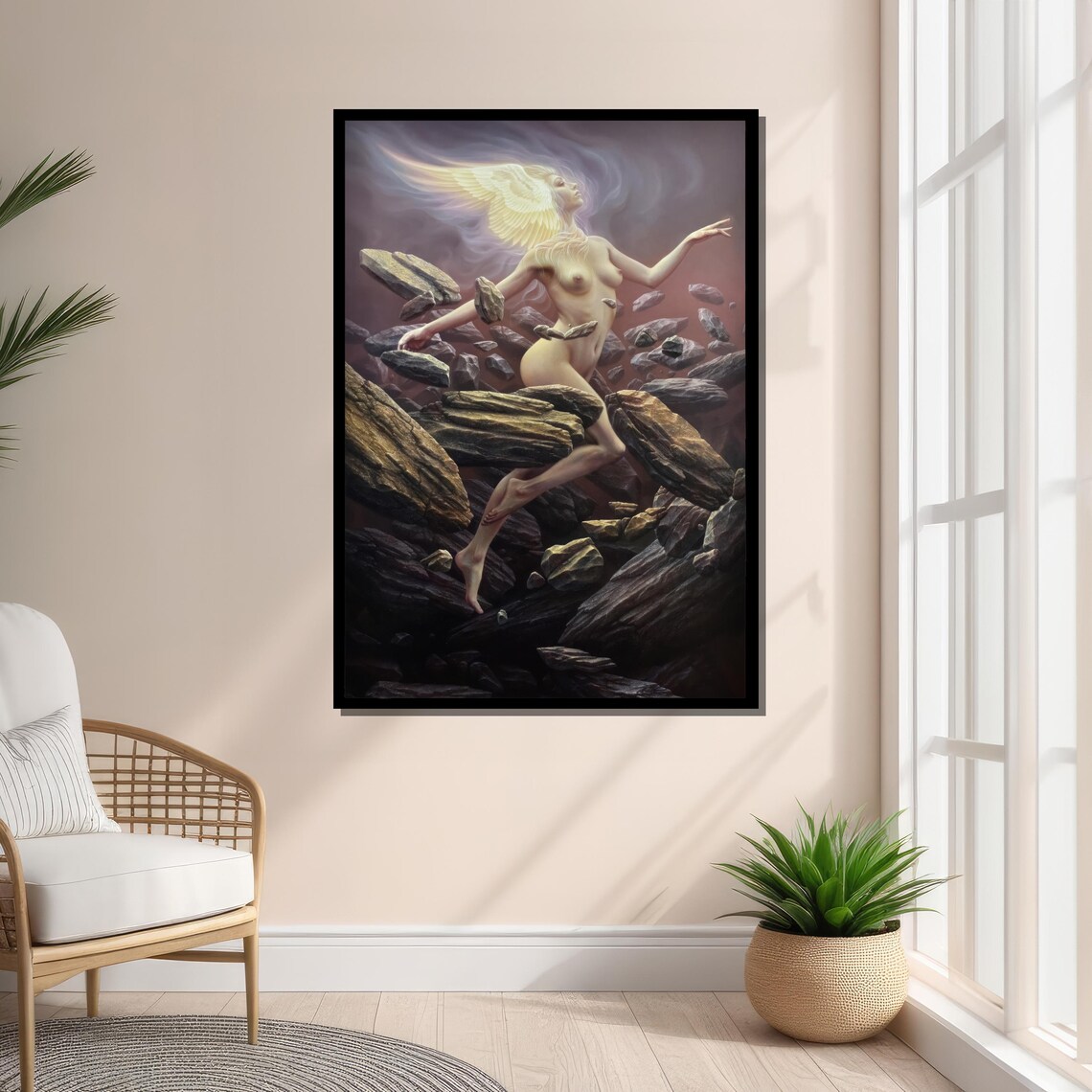 Surreal Angelic Nude, Ethereal Fantasy Wall Art Print - Image 3