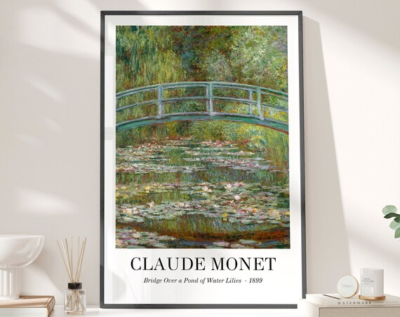Claude Monet Bridge Over a Pond of Water Lilies 1899 Impressionist Poster