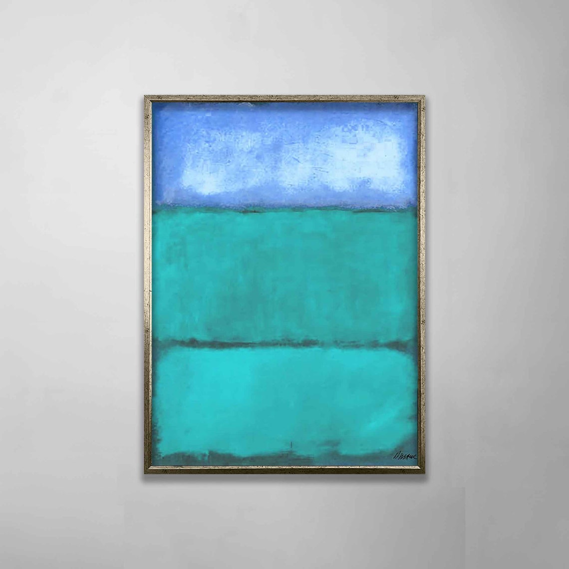 Blue Turquoise Color Field Abstract Serene Minimalist Wall Art Poster - Image 5