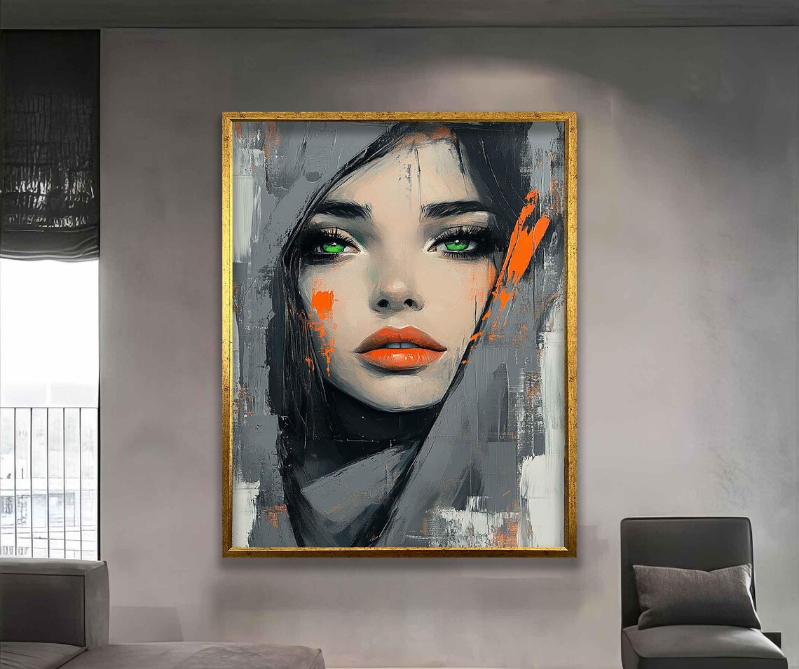 Abstract Woman Wall Art Colorful Modern Woman Print Colorful Abstract Woman Painting Modern Woman Wall Decor - Image 2