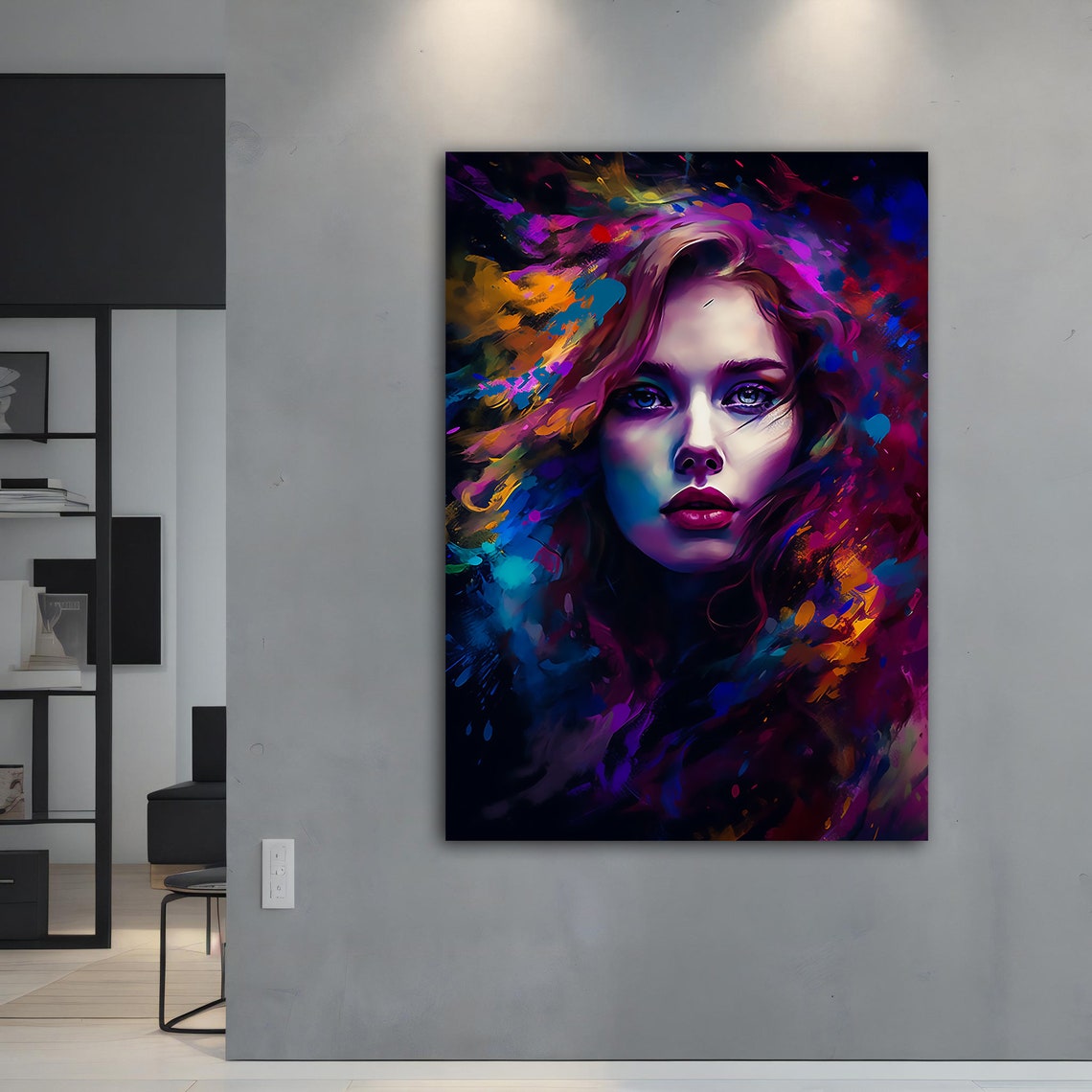 Colorful Modern Woman Wall Art Colorful Modern Woman Print Colorful Abstract Woman Painting Feminine Woman Wall Decor - Image 5
