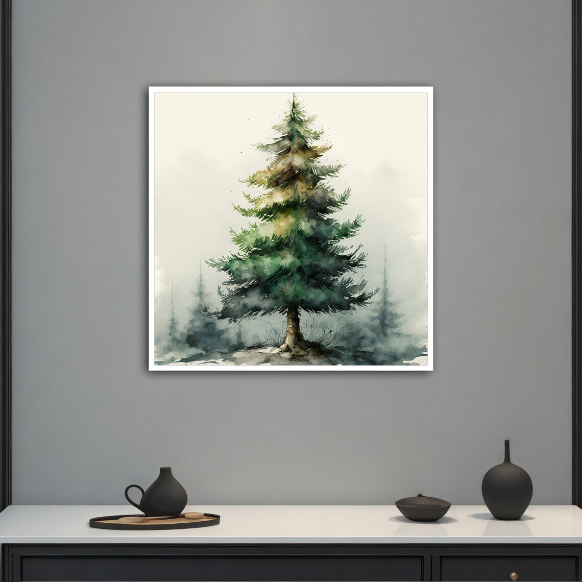 Abstract Tree Christmas Art Print, Modern Wall Art - Image 2