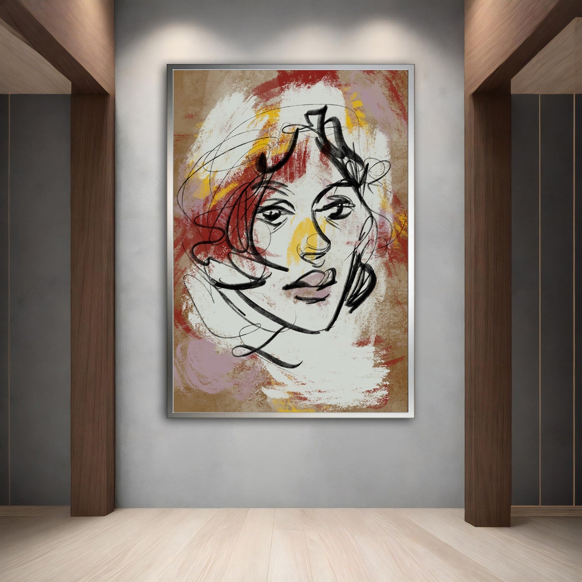 Abstract Colorful Woman Wall Art Colorful Modern Woman Print Colorful Abstract Woman Painting Modern Woman Wall Decor - Image 2