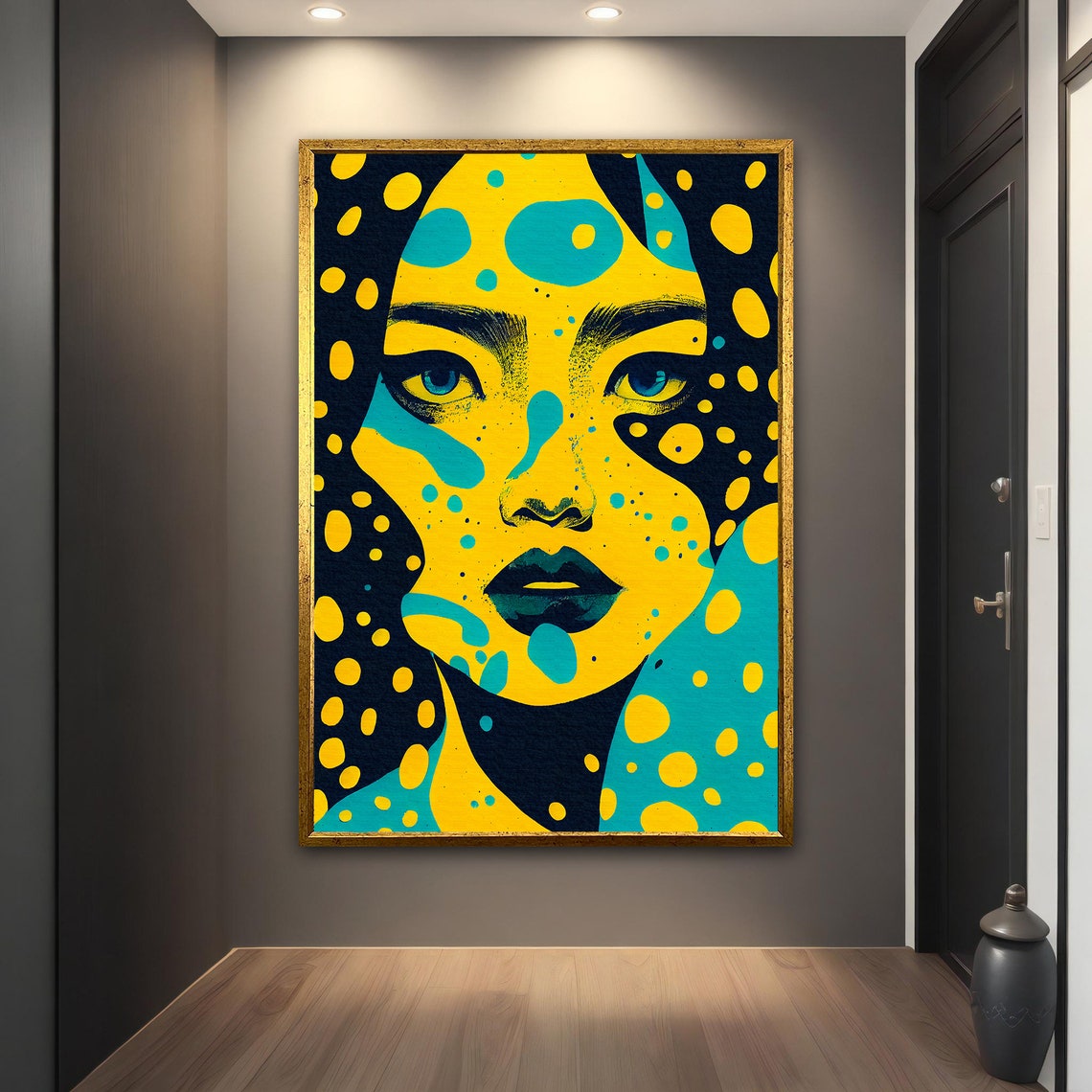 Yellow Modern Woman Wall Art Yellow Modern Woman Print Colorful Abstract Woman Painting Feminine Woman Wall Decor - Image 2