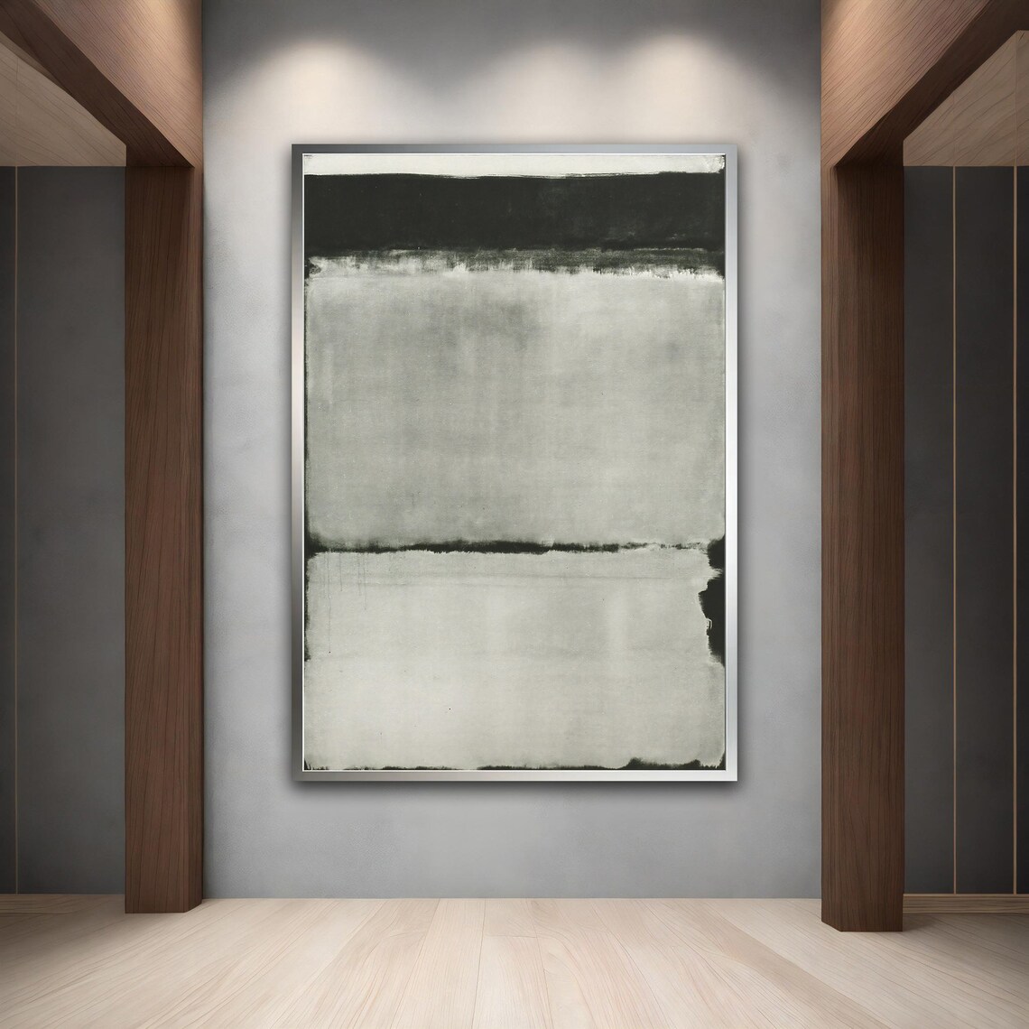 Mark Rothko Style Black White Ecru Color Field Abstract Wall Art Print - Image 5
