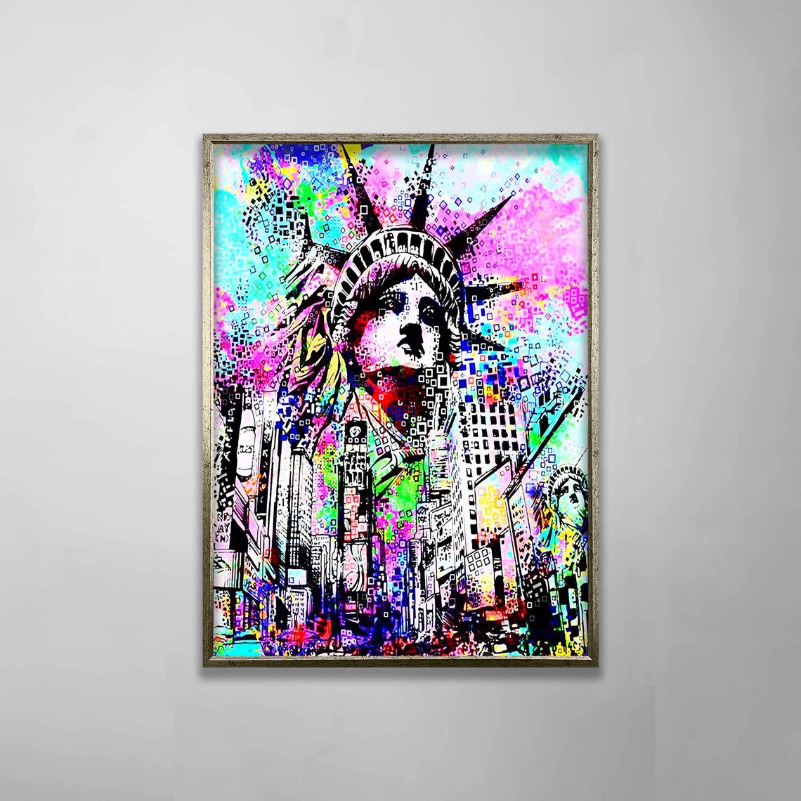 Statue Of Liberty Wall Art Nyc Statue Of Liberty Statue Of Liberty Abstract Art Iconic Sculpture Painting New York City - Image 2