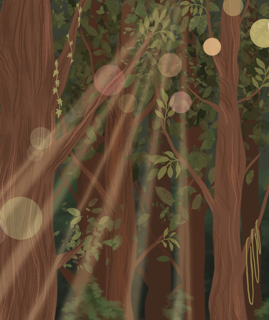 Forest Gathering Boho Women's Circle Art Print - Image 2