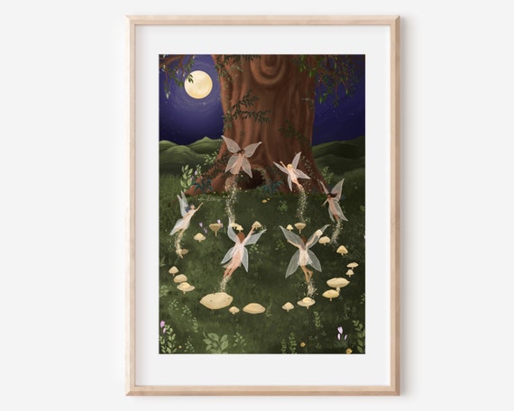 Fairy Ring Fine Art Illustration Print, Folk Fantasy