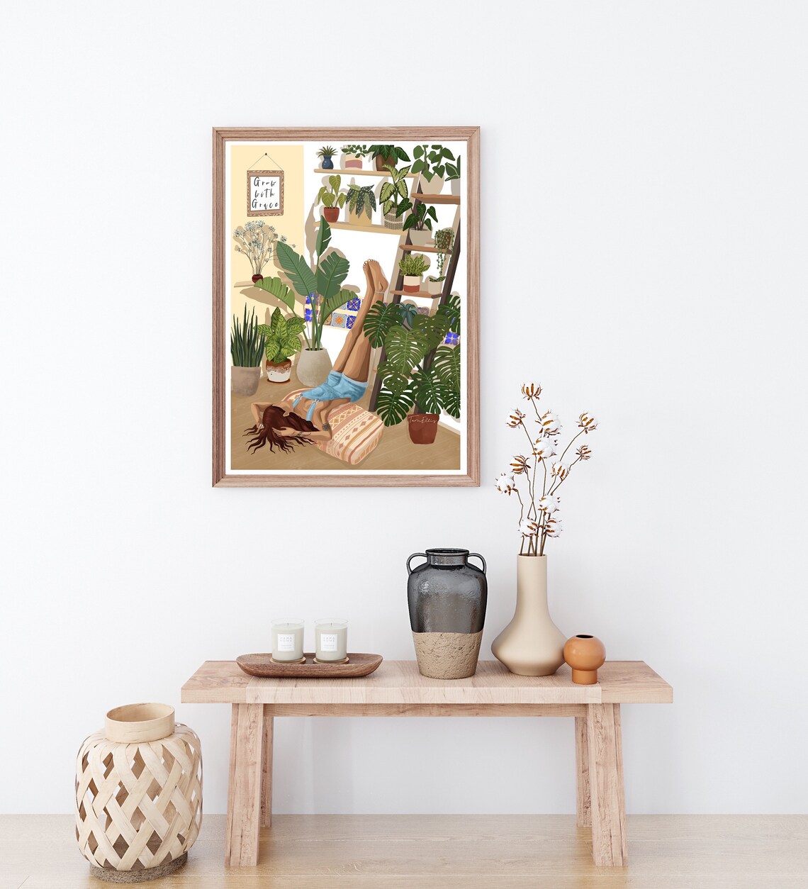 Grow With Grace Plant Spiritual Boho Art Print - Image 2