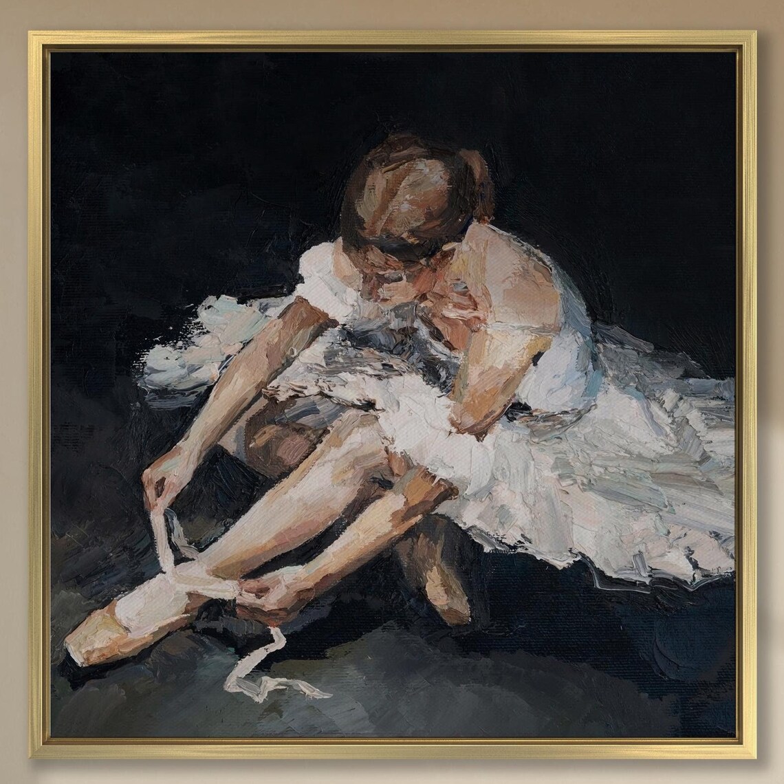 Impressionist Ballet Dancer Oil Painting Print