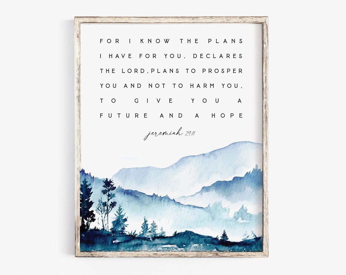 Jeremiah 29:11 Bible Verse Art Print, Farmhouse