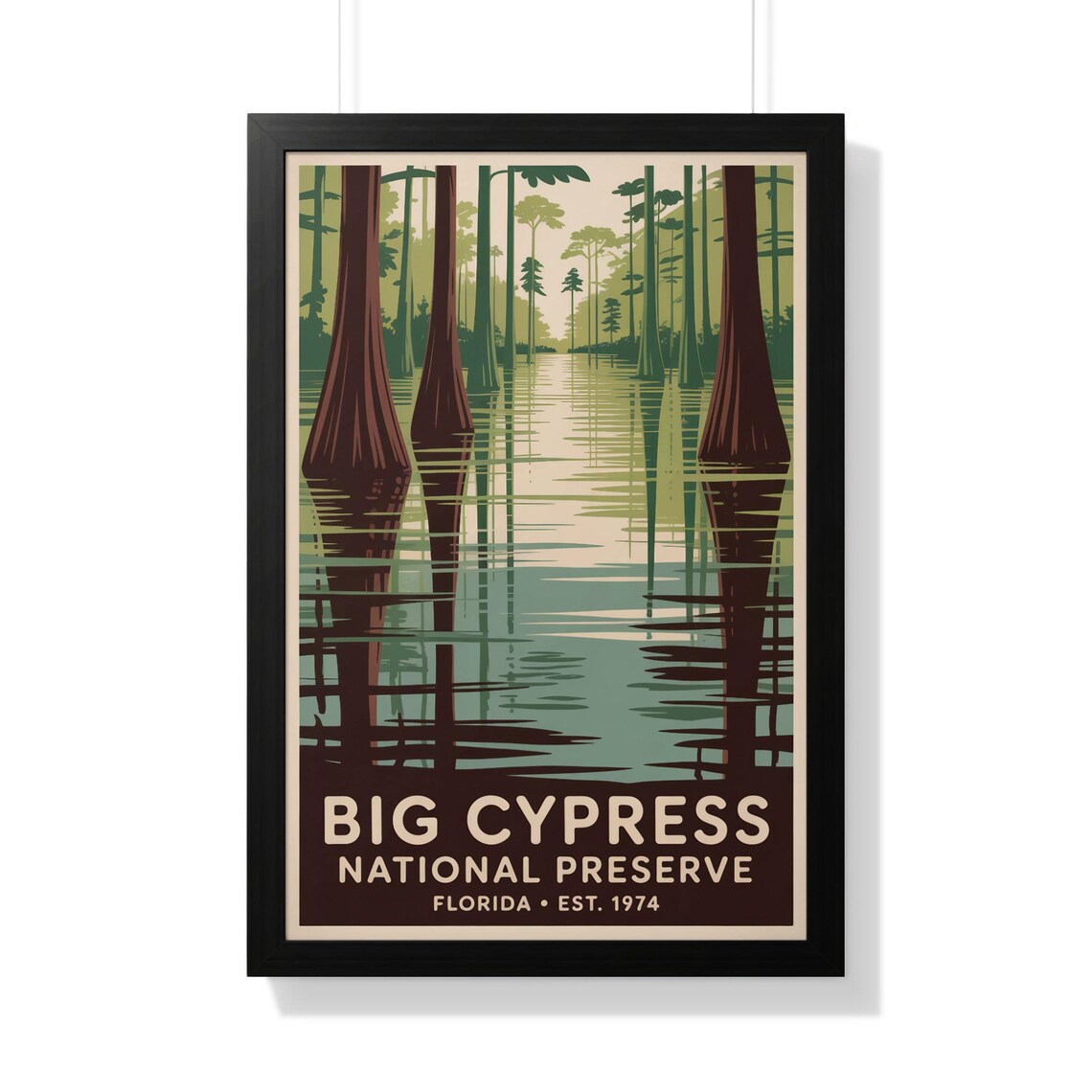Big Cypress National Preserve Florida Swamp Vintage Nature Poster