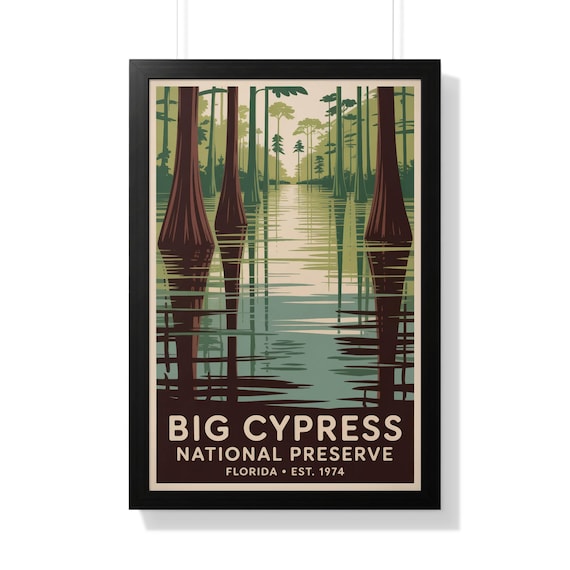 Big Cypress National Preserve Florida Swamp Vintage Nature Poster