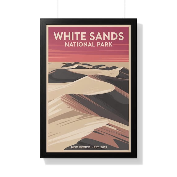 White Sands National Park Vintage Dunes Travel Poster New Mexico Desert