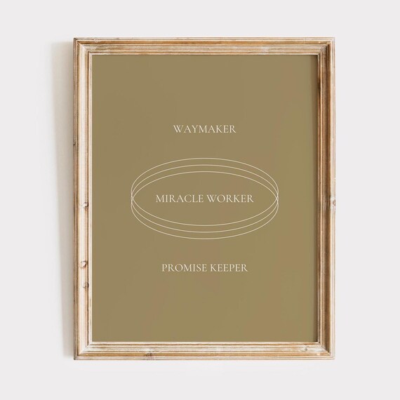 Waymaker Christian Wall Art Minimalist Scripture Print