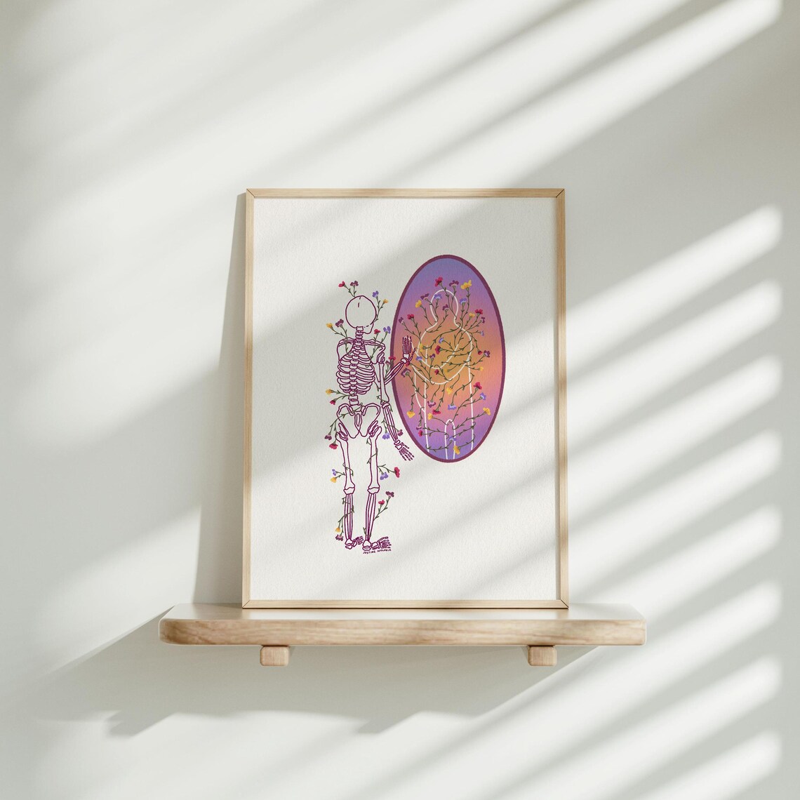 Skeleton Aura Colorful Healing Feminine Energy Art Print
