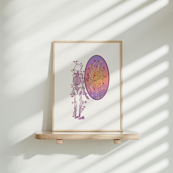 Skeleton Aura Colorful Healing Feminine Energy Art Print