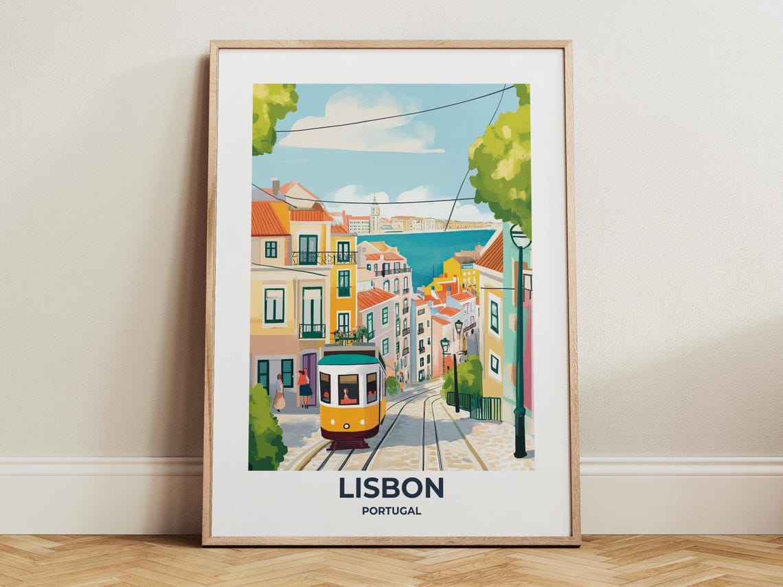 Lisbon Travel Poster Lisbon Poster Lisbon Travel Print Lisbon City Print Travel Print Travel Poster Lisbon Wall Decor Portugal Poster 005