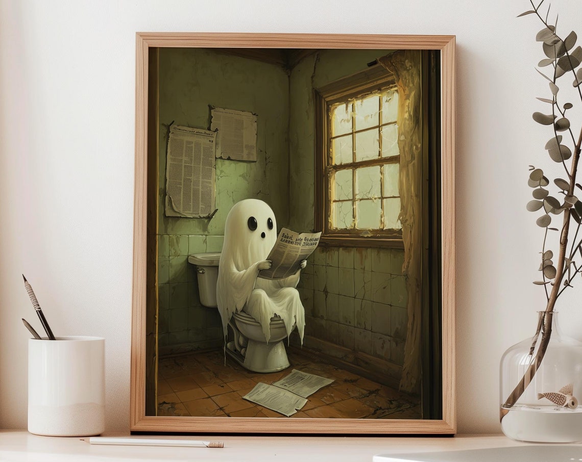 Spooky Bathroom Print Victorian Whimsigoth Wall Art
