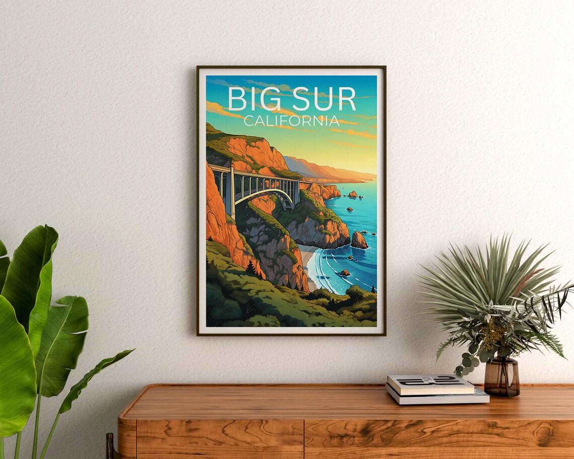 Big Sur California Travel Poster, Nature Art Print - Image 3