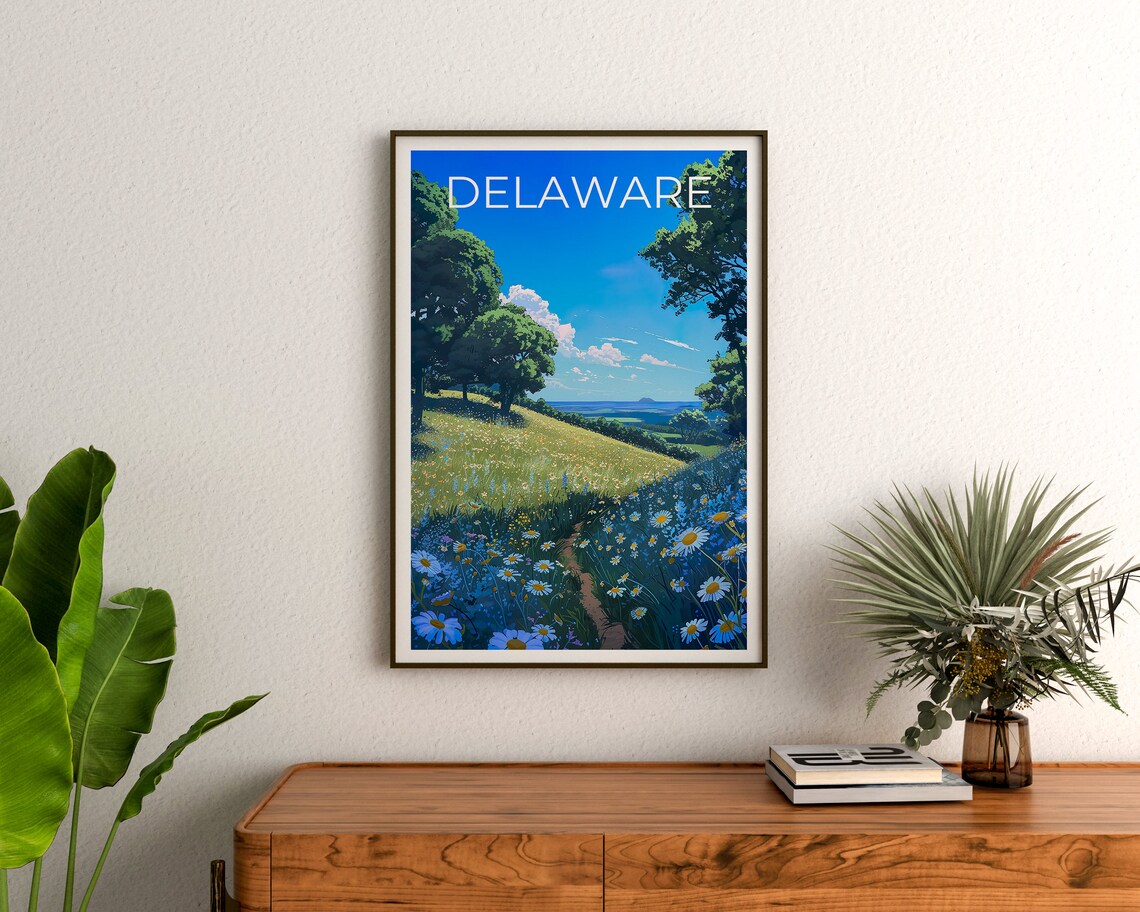 Delaware Travel Poster, Floral Nature Art Print - Image 3