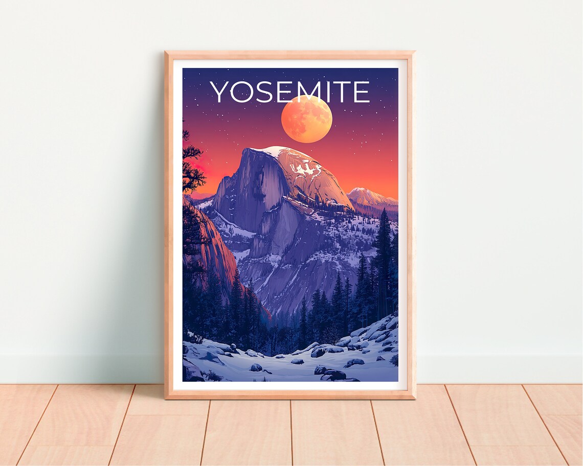 Yosemite National Park Half Dome Travel Poster - Image 4