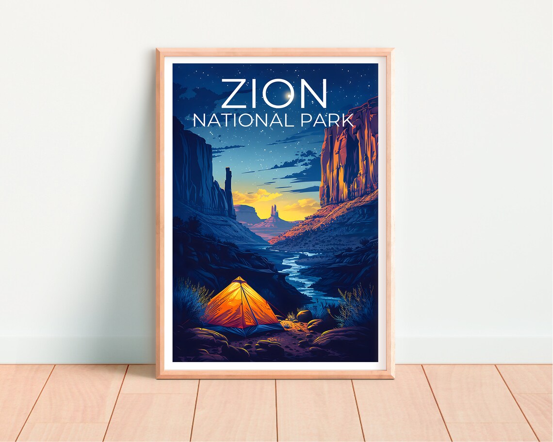 Zion National Park Travel Poster, Utah Landscape - Image 4