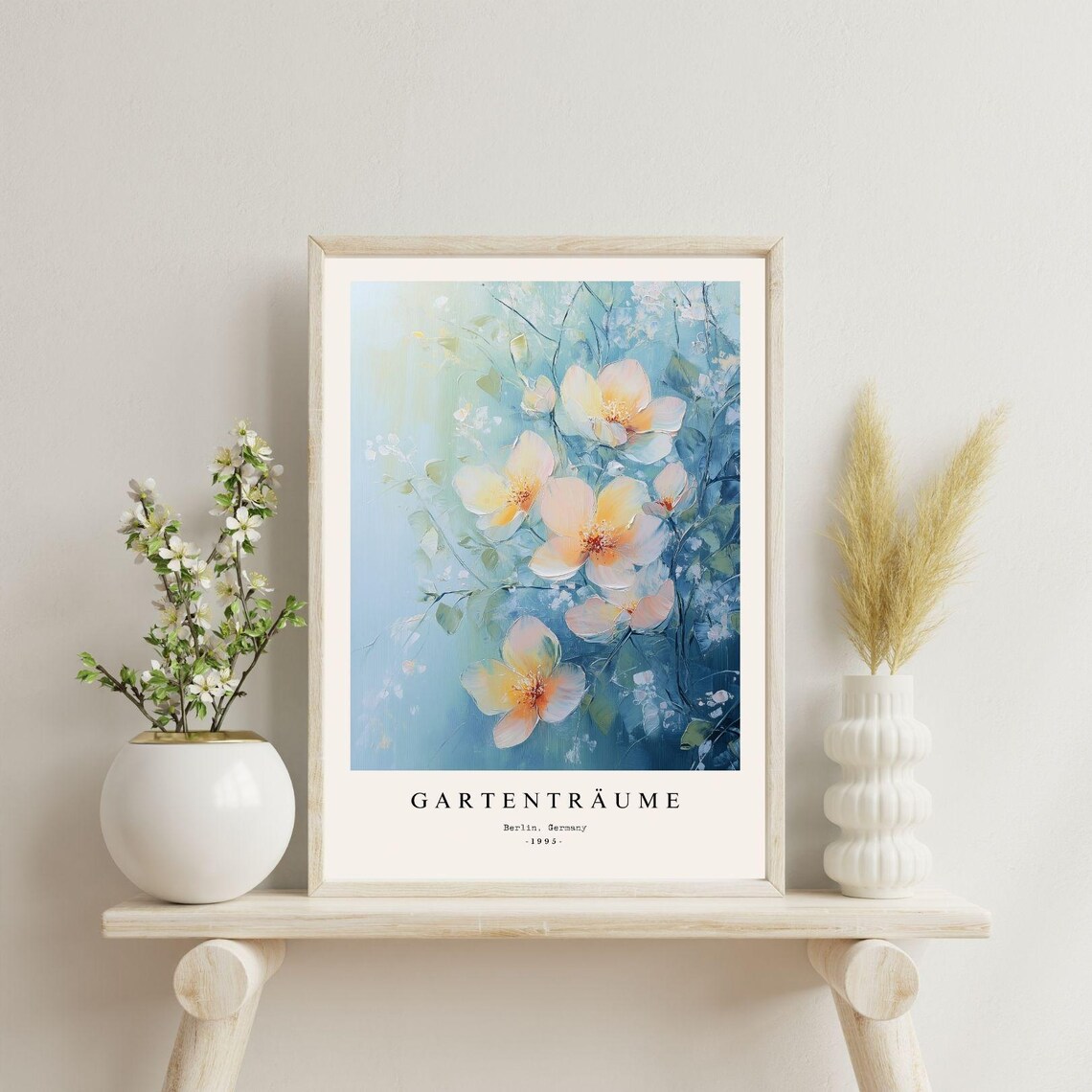 Floral Garden Painting, Boho Decor Flower Market